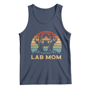 Lab Mom Tank Top Retro Sunset Dog Mom Gift TS12 Navy Print Your Wear