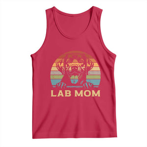 Lab Mom Tank Top Retro Sunset Dog Mom Gift TS12 Red Print Your Wear
