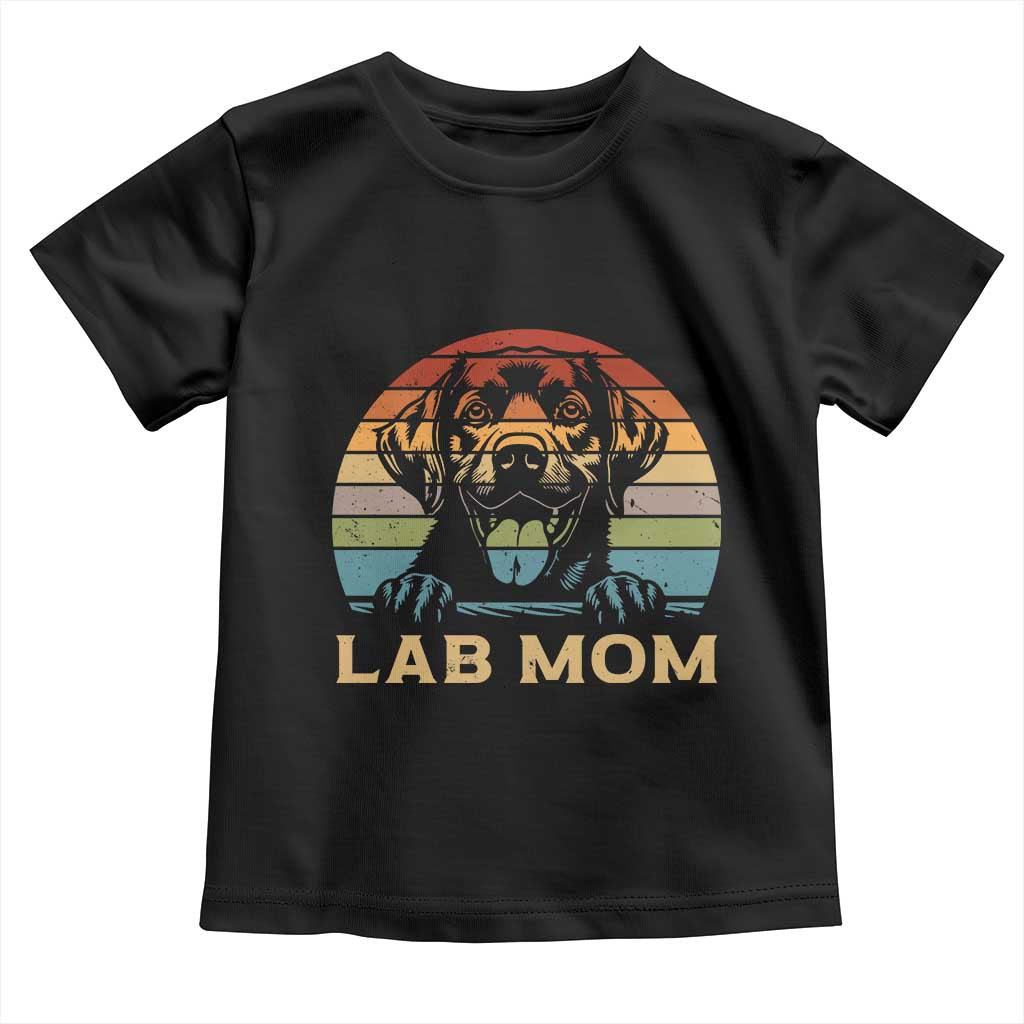 Lab Mom Toddler T Shirt Retro Sunset Dog Mom Gift TS12 Black Print Your Wear
