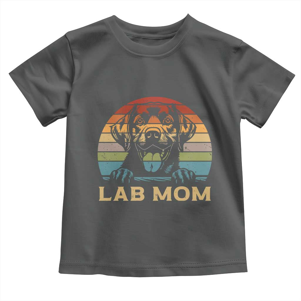 Lab Mom Toddler T Shirt Retro Sunset Dog Mom Gift TS12 Dark Heather Print Your Wear