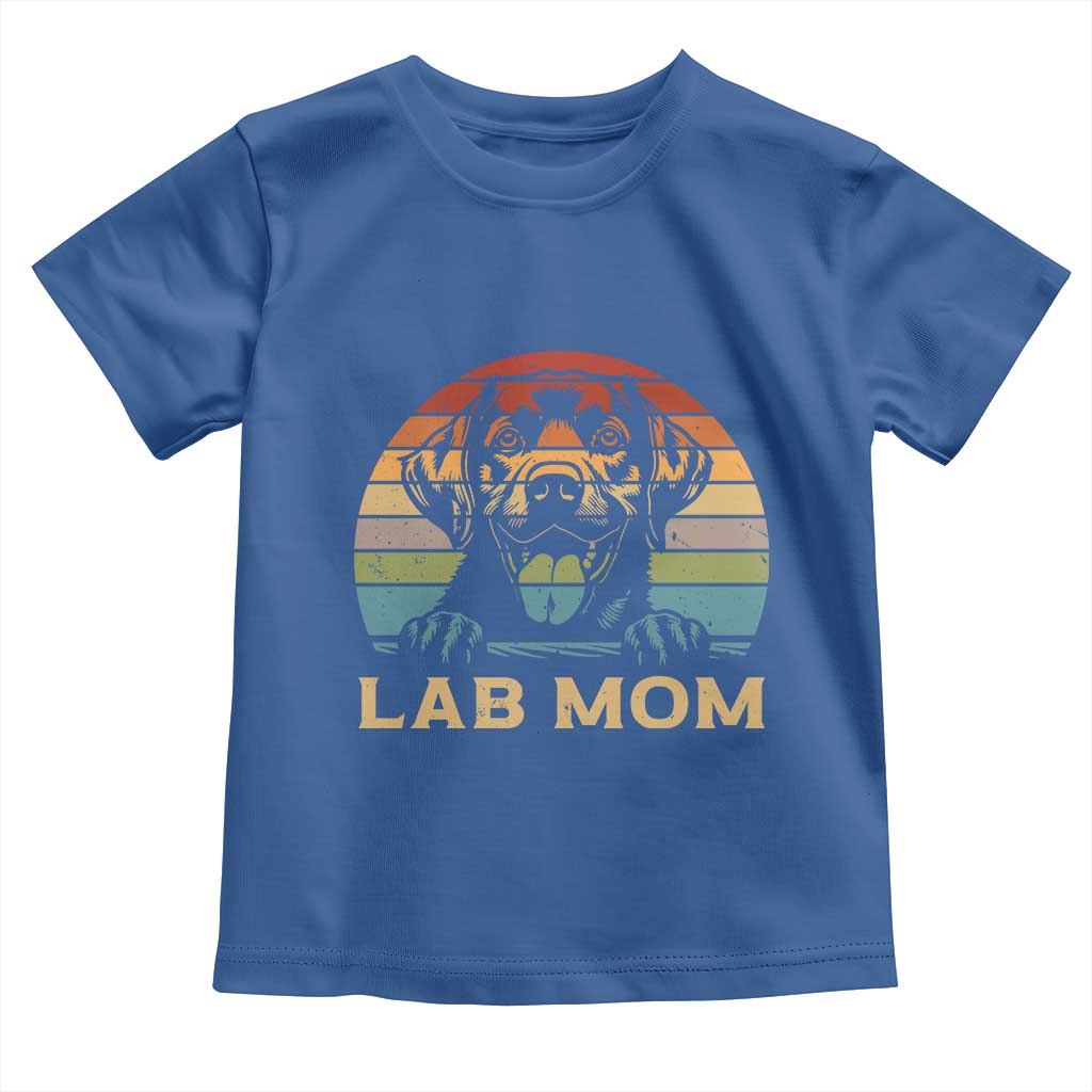 Lab Mom Toddler T Shirt Retro Sunset Dog Mom Gift TS12 Royal Blue Print Your Wear