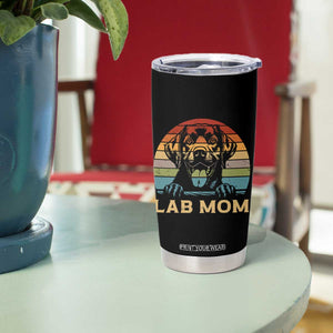 Lab Mom Tumbler Cup Retro Sunset Dog Mom Gift TS12 Print Your Wear