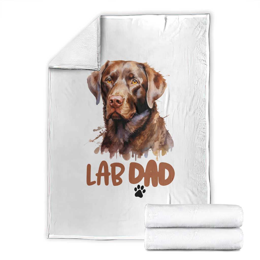 Chocolate Labrador Retriever Dad Throw Blanket Dog Lover Gift TS12 White Print Your Wear
