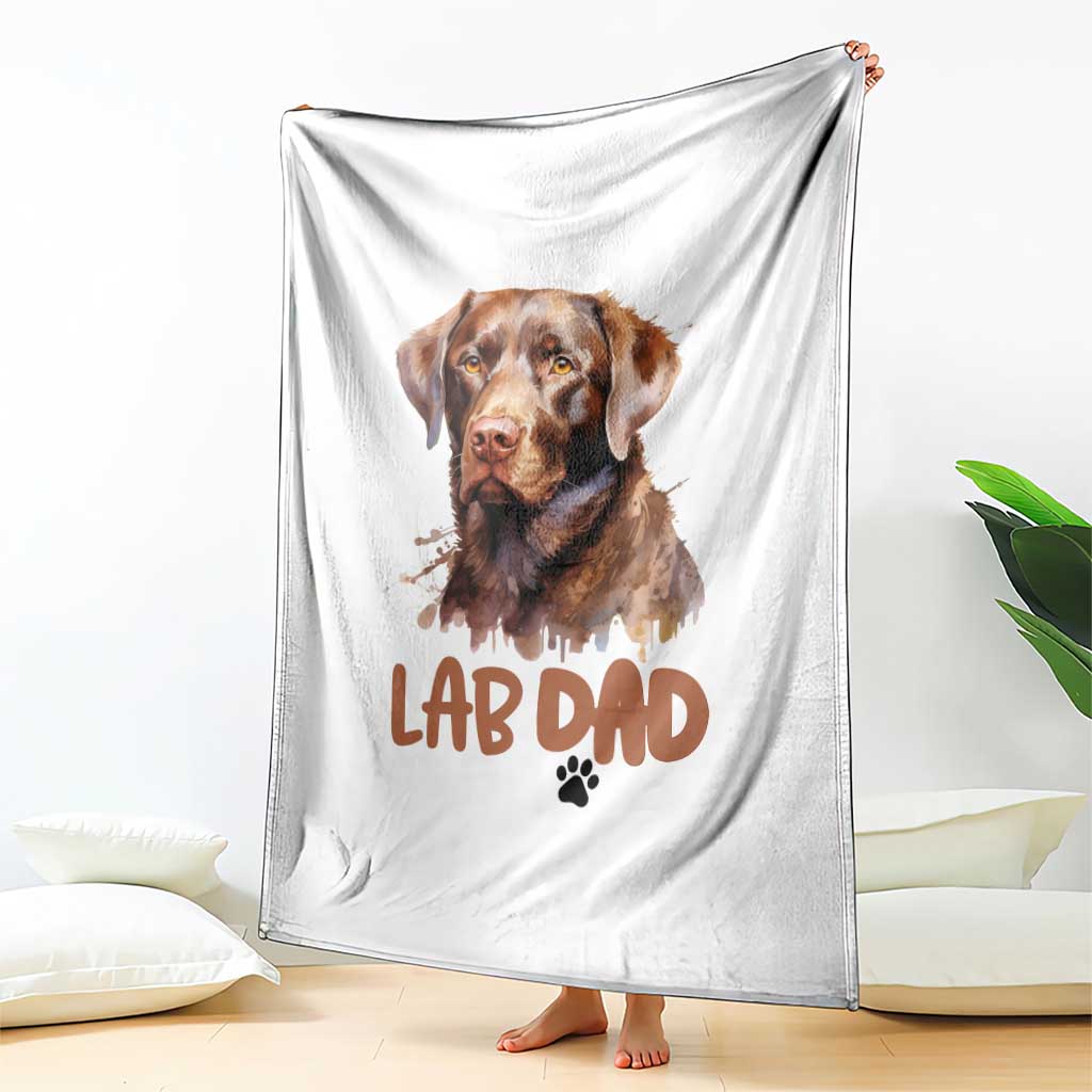 Chocolate Labrador Retriever Dad Throw Blanket Dog Lover Gift TS12 Print Your Wear