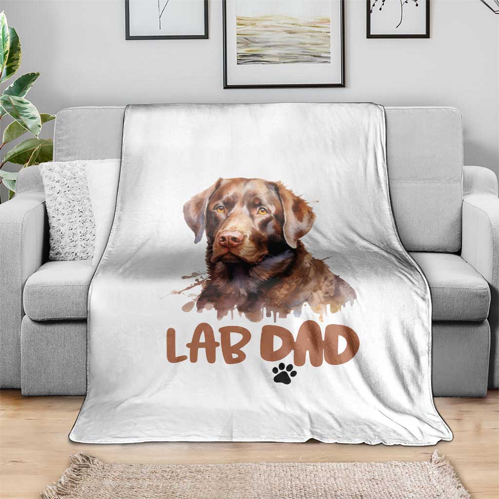 Chocolate Labrador Retriever Dad Throw Blanket Dog Lover Gift TS12 Print Your Wear