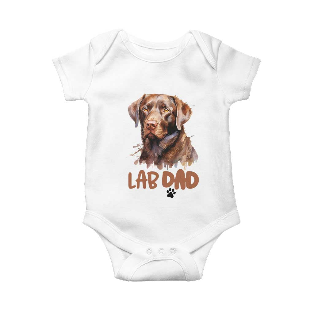 Chocolate Labrador Retriever Dad Baby Onesie Dog Lover Gift TS12 White Print Your Wear