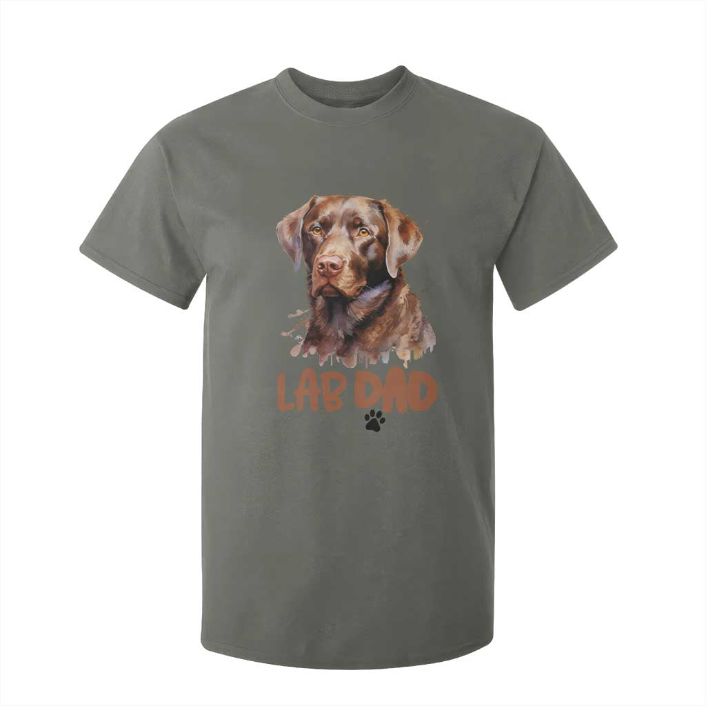 Chocolate Labrador Retriever Dad T Shirt For Kid Dog Lover Gift TS12 Military Green Print Your Wear