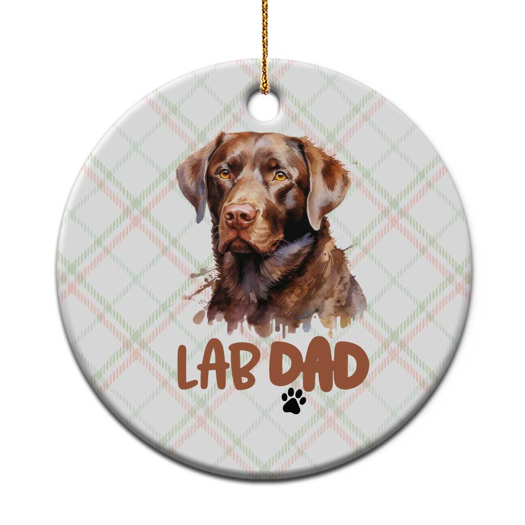 Chocolate Labrador Retriever Dad Ceramic Ornament Dog Lover Gift TS12 1pc Christmas Plaid Print Your Wear