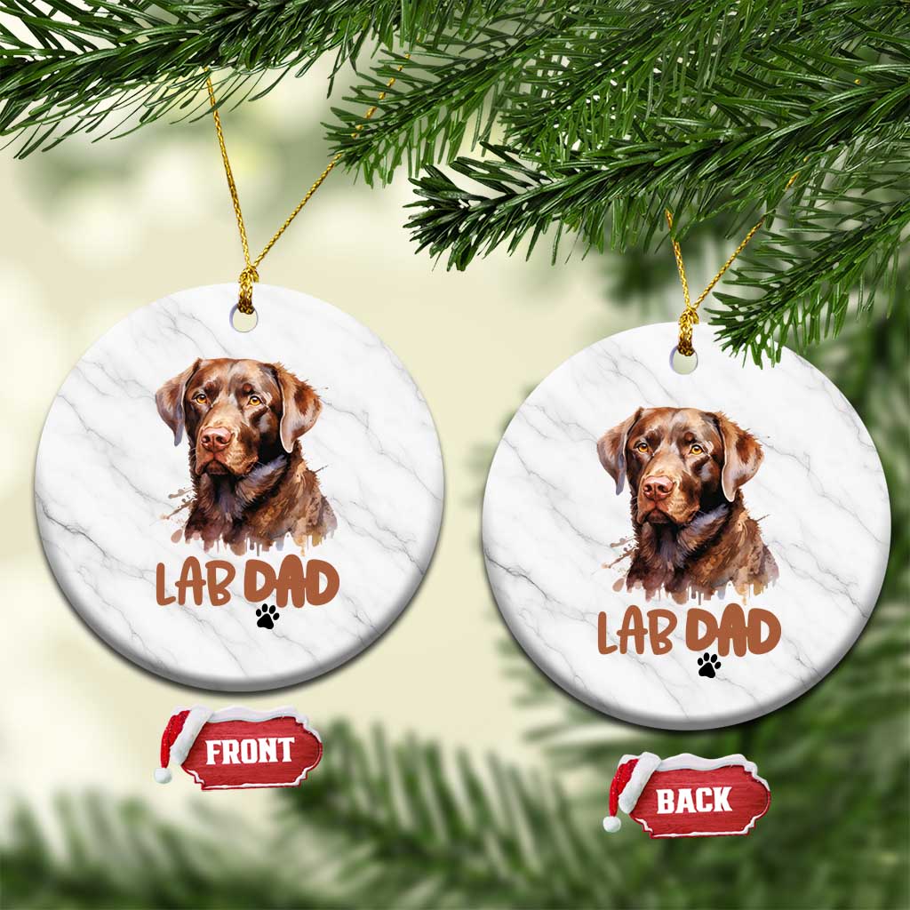 Chocolate Labrador Retriever Dad Ceramic Ornament Dog Lover Gift TS12 1pc White Marble Print Your Wear