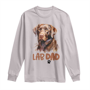 Chocolate Labrador Retriever Dad Long Sleeve Shirt Dog Lover Gift TS12 Ice Gray Print Your Wear