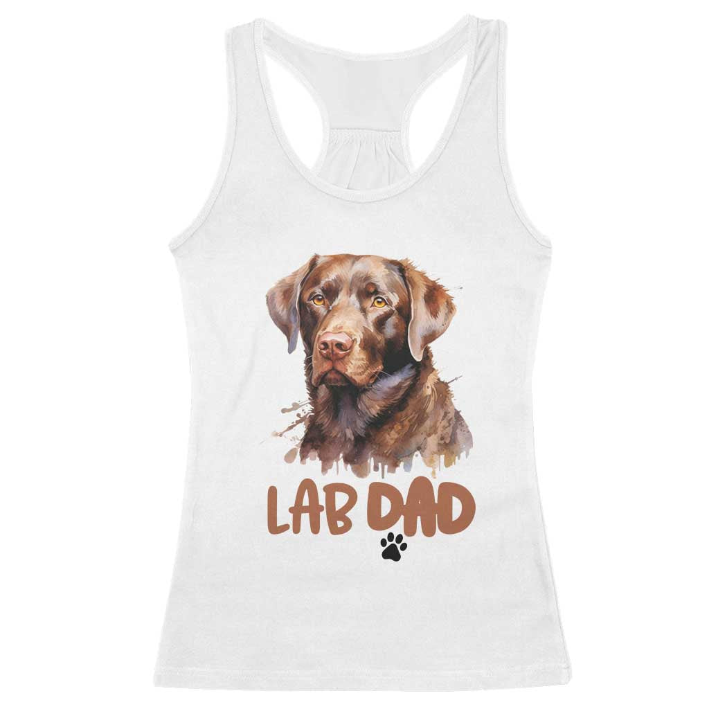 Chocolate Labrador Retriever Dad Racerback Tank Top Dog Lover Gift TS12 White Print Your Wear