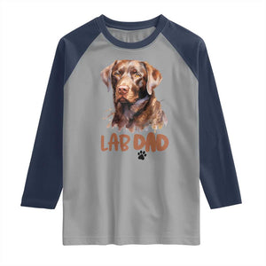 Chocolate Labrador Retriever Dad Raglan Shirt Dog Lover Gift TS12 Sport Gray Navy Print Your Wear