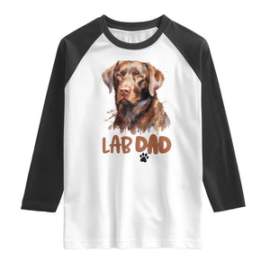 Chocolate Labrador Retriever Dad Raglan Shirt Dog Lover Gift TS12 White Black Print Your Wear