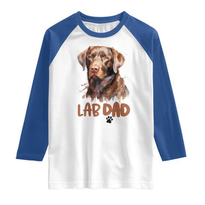 Chocolate Labrador Retriever Dad Raglan Shirt Dog Lover Gift TS12 White Royal Print Your Wear