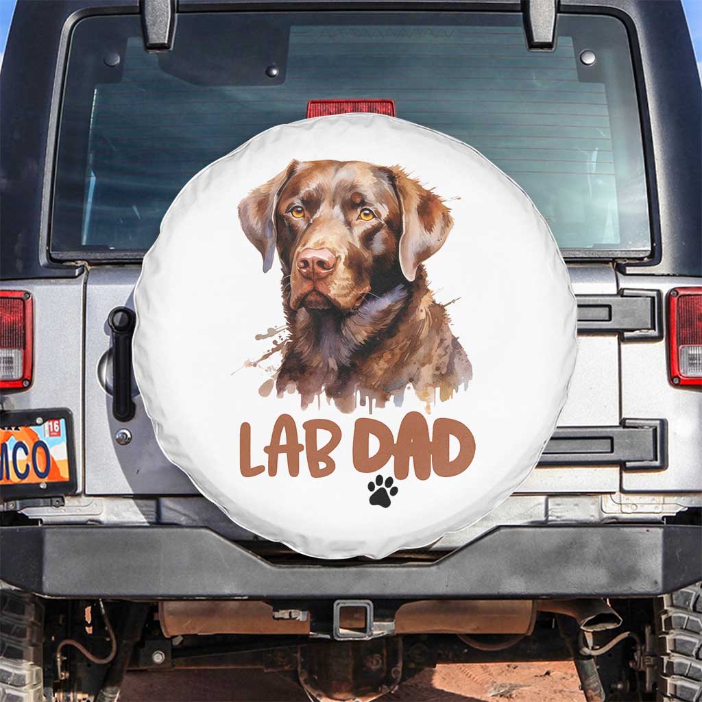 Chocolate Labrador Retriever Dad Spare Tire Cover Dog Lover Gift TS12 No hole White Print Your Wear
