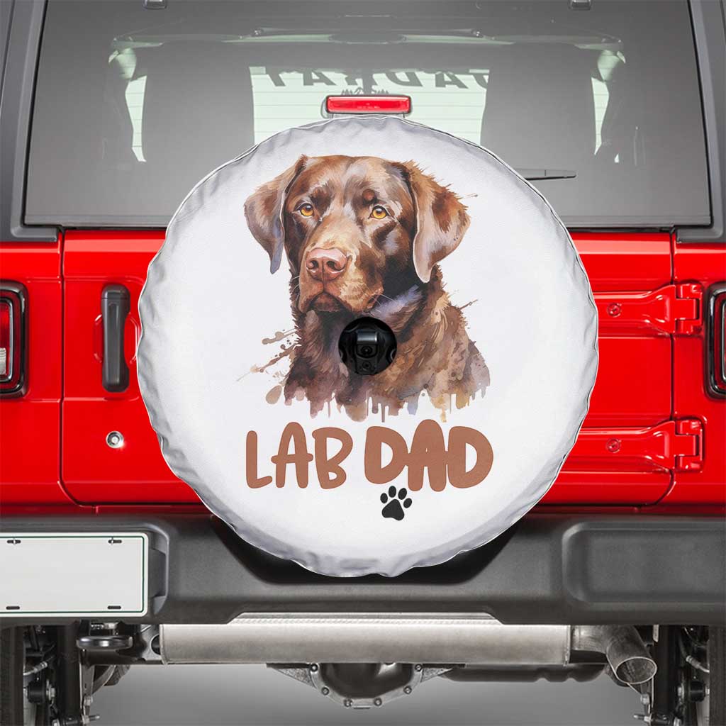 Chocolate Labrador Retriever Dad Spare Tire Cover Dog Lover Gift TS12 White Print Your Wear