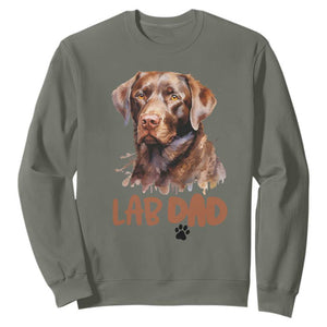 Chocolate Labrador Retriever Dad Sweatshirt Dog Lover Gift TS12 Military Green Print Your Wear