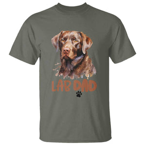 Chocolate Labrador Retriever Dad T Shirt Dog Lover Gift TS12 Military Green Print Your Wear