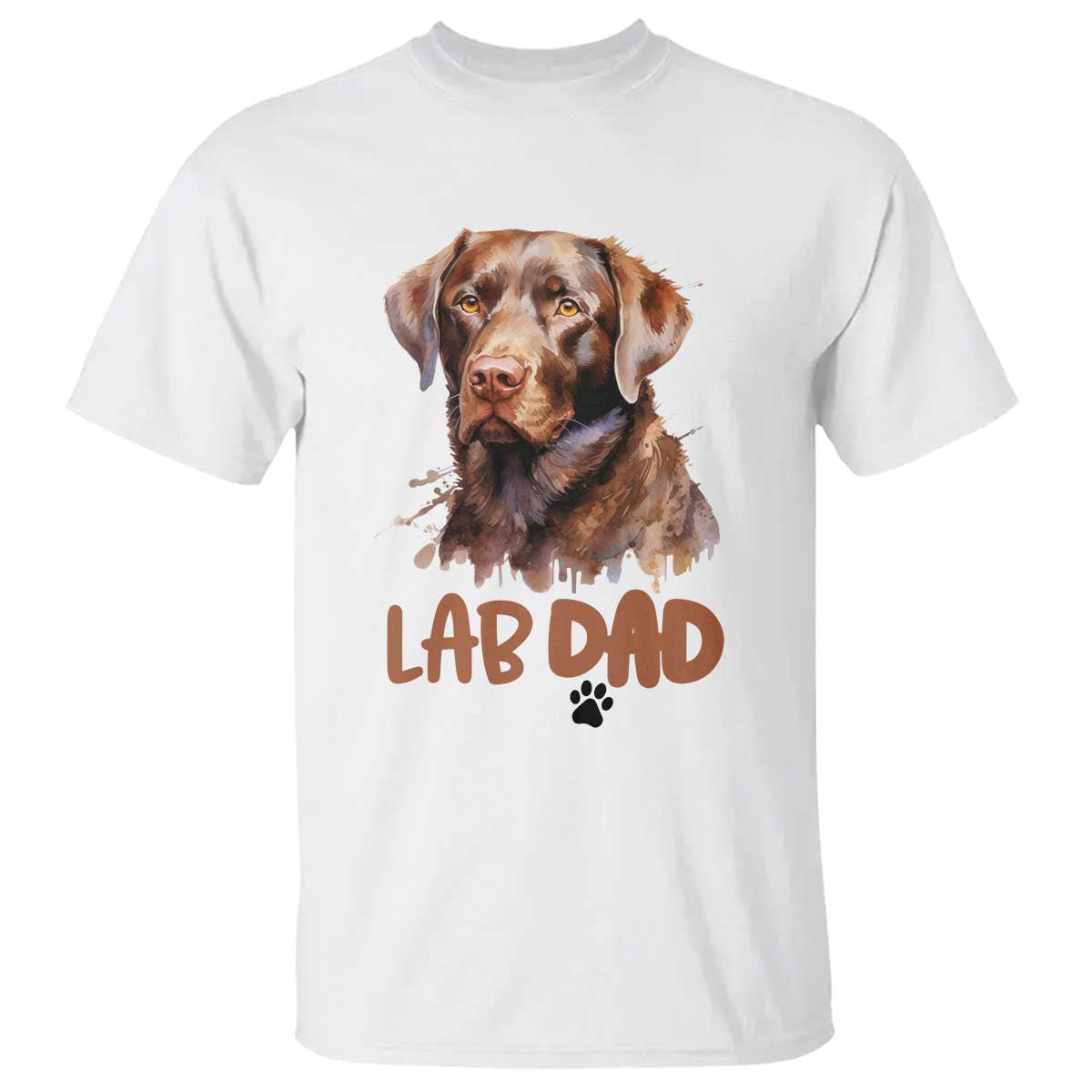 Chocolate Labrador Retriever Dad T Shirt Dog Lover Gift TS12 White Print Your Wear