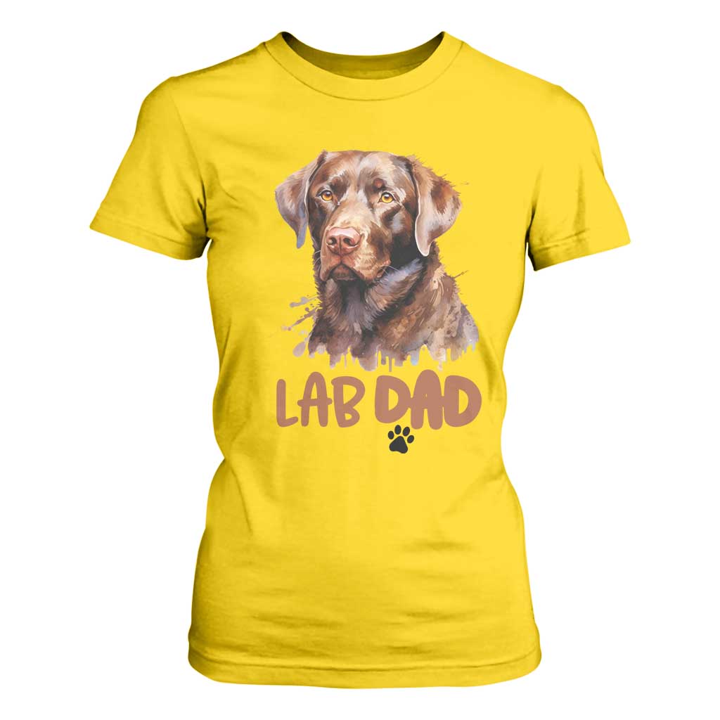 Chocolate Labrador Retriever Dad T Shirt For Women Dog Lover Gift TS12 Daisy Print Your Wear