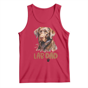 Chocolate Labrador Retriever Dad Tank Top Dog Lover Gift TS12 Red Print Your Wear