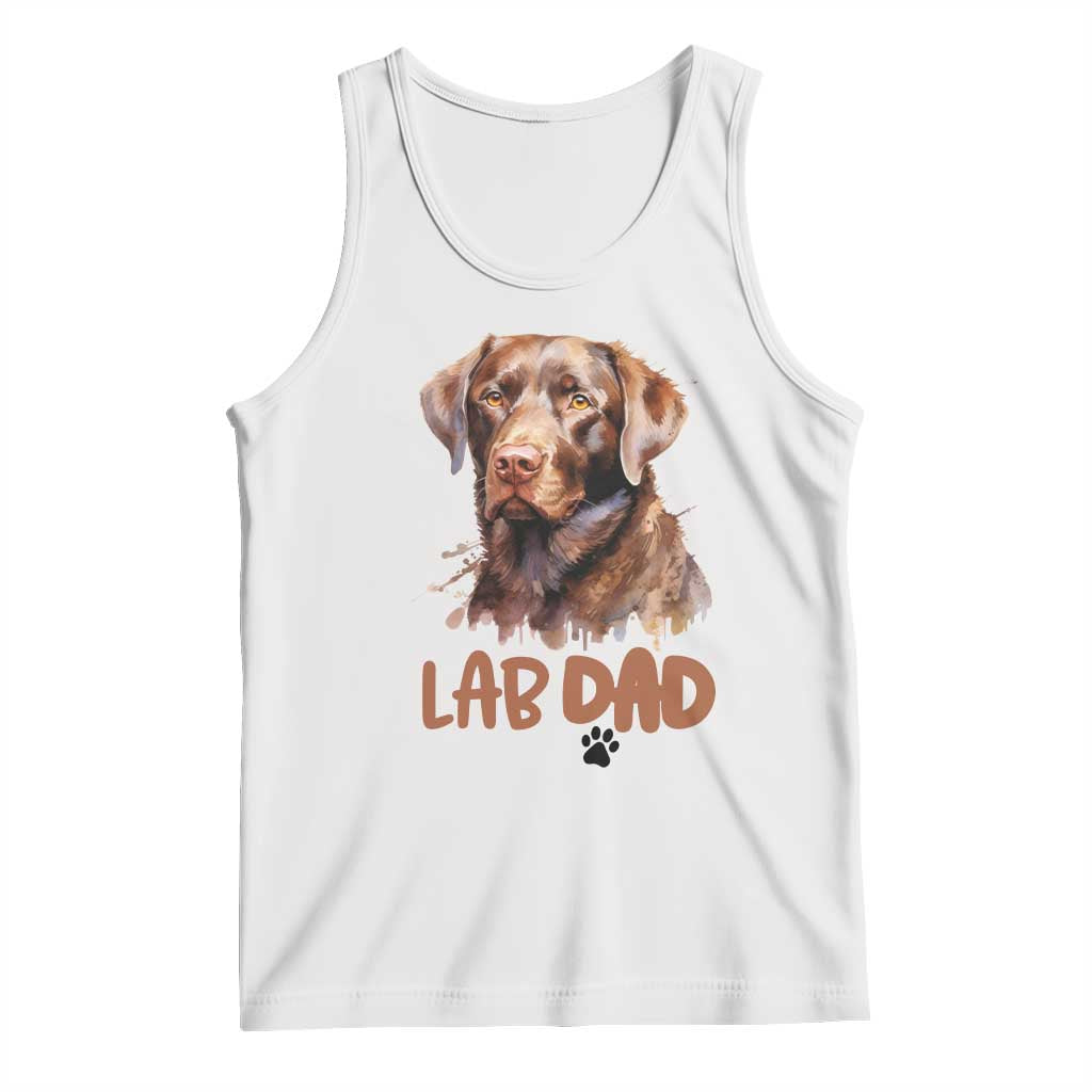 Chocolate Labrador Retriever Dad Tank Top Dog Lover Gift TS12 White Print Your Wear