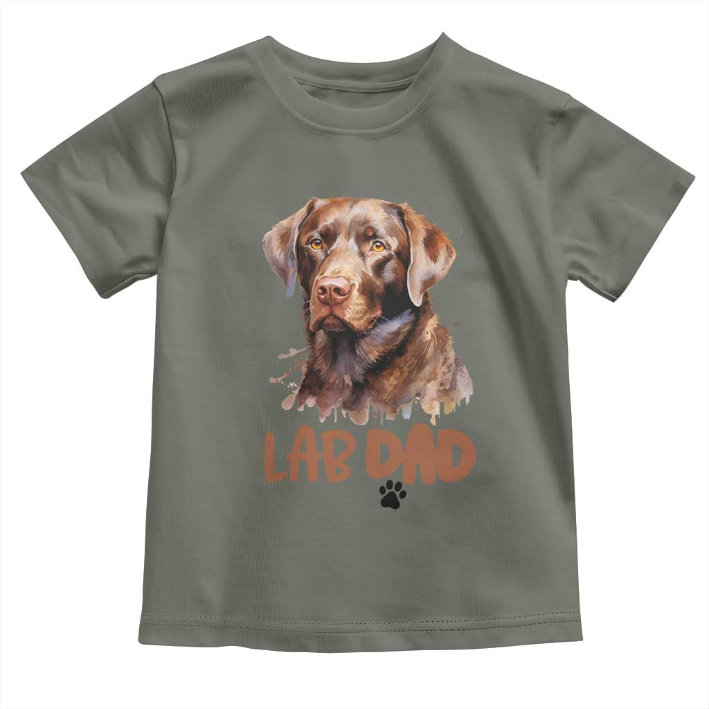 Chocolate Labrador Retriever Dad Toddler T Shirt Dog Lover Gift TS12 Military Green Print Your Wear