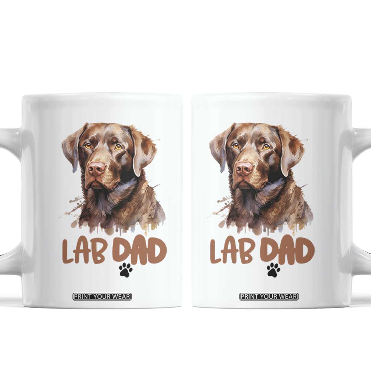 Chocolate Labrador Retriever Dad Coffee Mug Dog Lover Gift TS12 White Print Your Wear