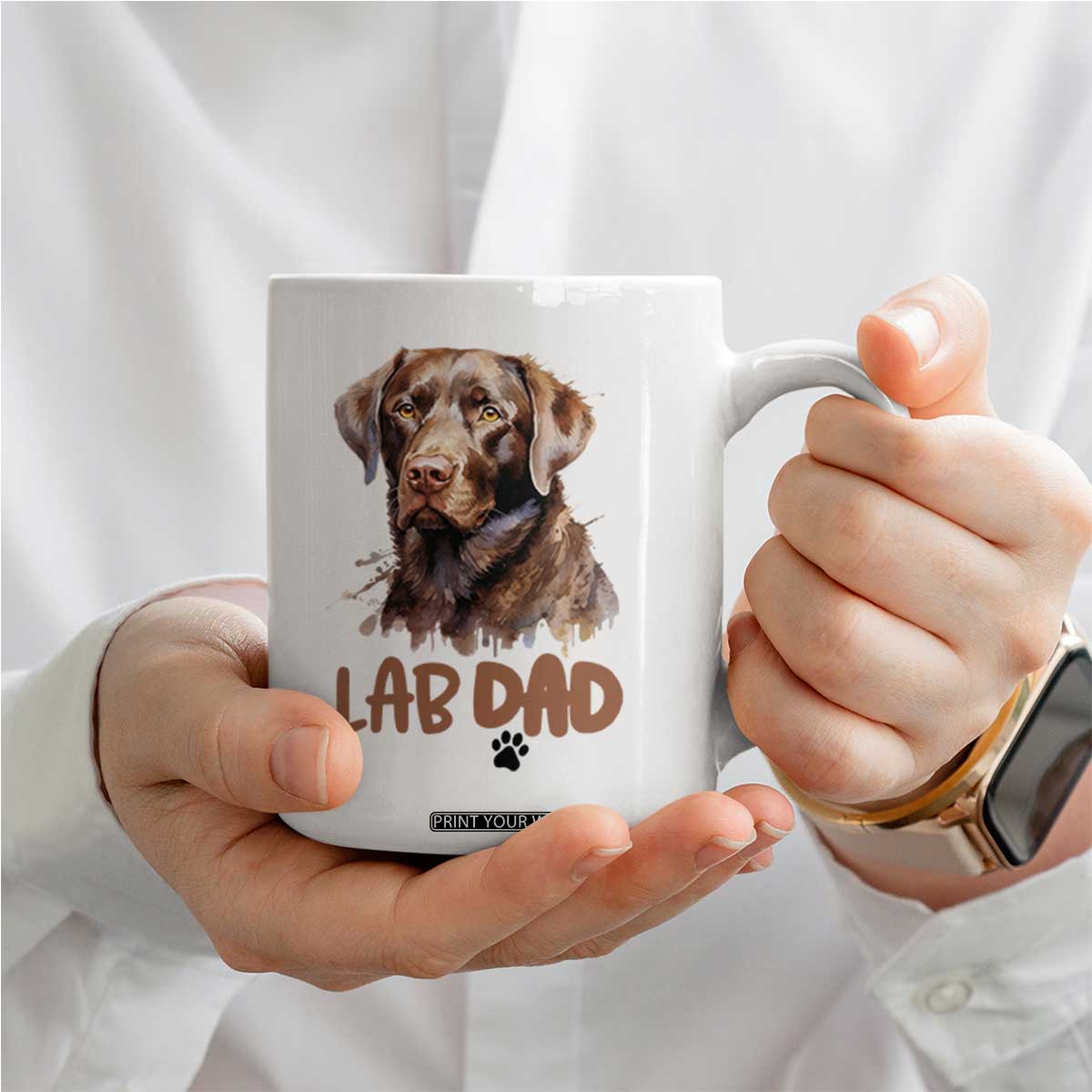 Chocolate Labrador Retriever Dad Coffee Mug Dog Lover Gift TS12 Print Your Wear