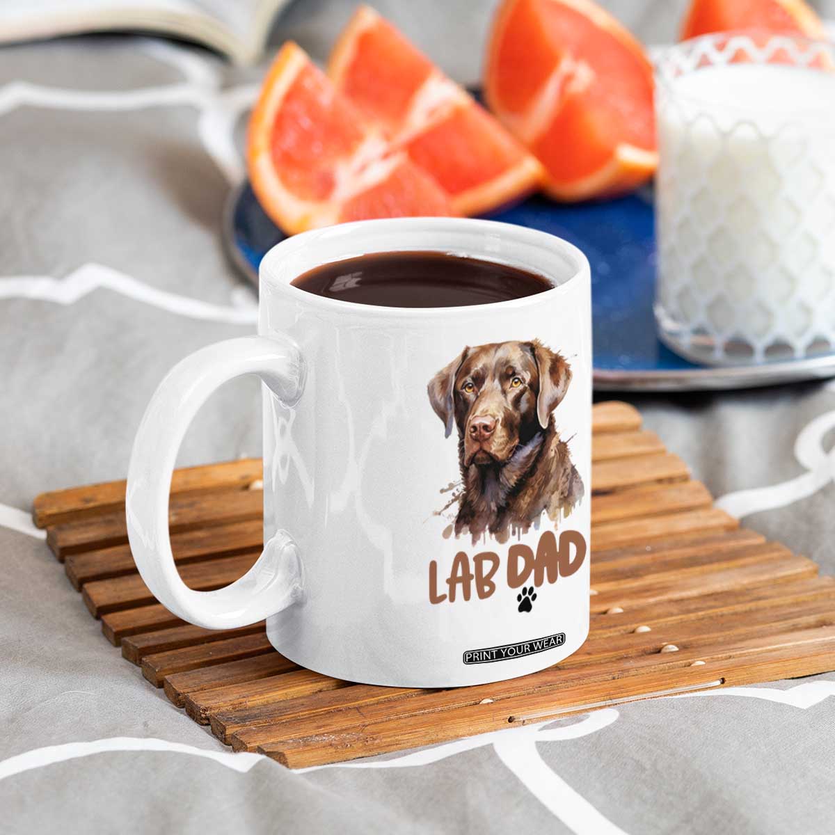 Chocolate Labrador Retriever Dad Coffee Mug Dog Lover Gift TS12 Print Your Wear