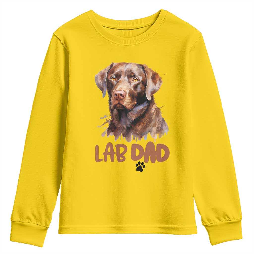 Chocolate Labrador Retriever Dad Youth Sweatshirt Dog Lover Gift TS12 Daisy Print Your Wear