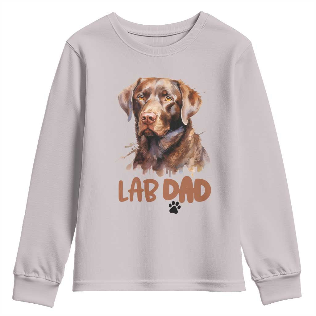 Chocolate Labrador Retriever Dad Youth Sweatshirt Dog Lover Gift TS12 Ice Gray Print Your Wear