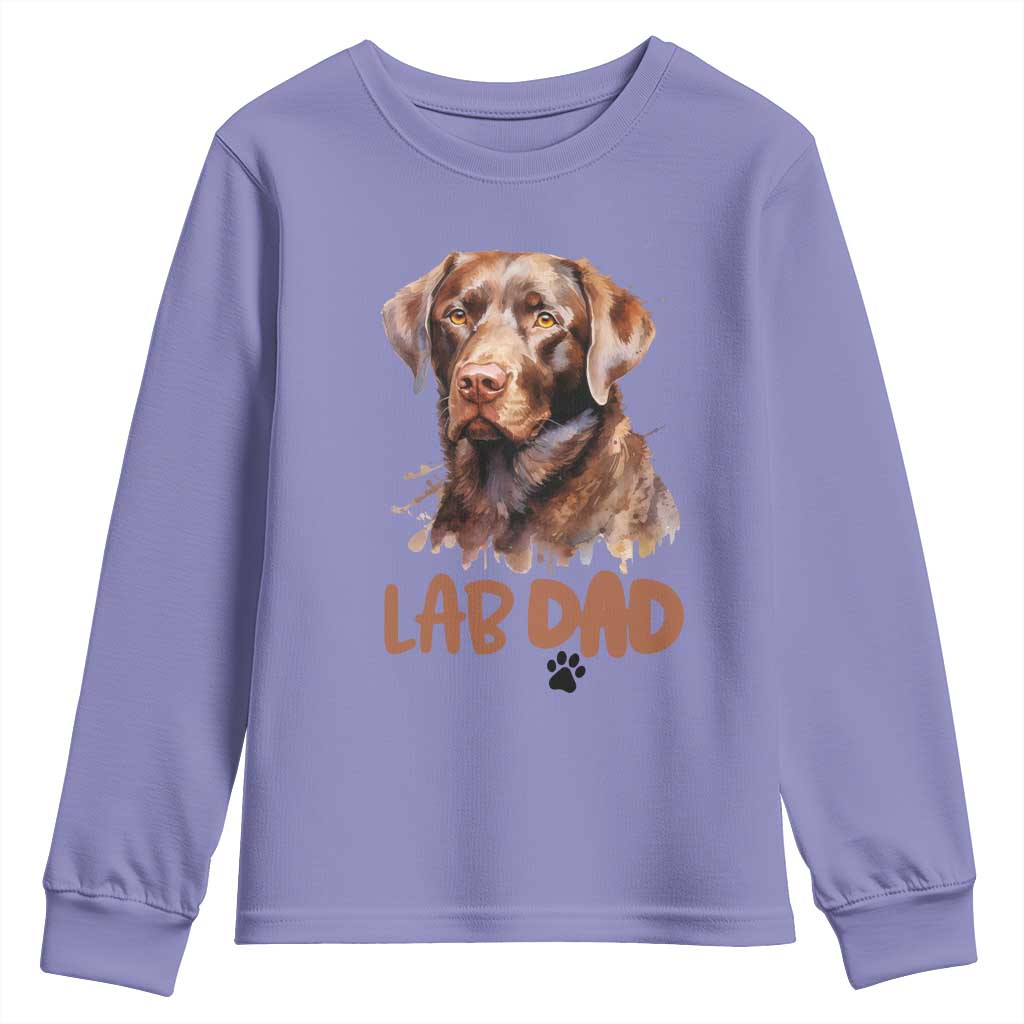 Chocolate Labrador Retriever Dad Youth Sweatshirt Dog Lover Gift TS12 Violet Print Your Wear