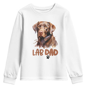 Chocolate Labrador Retriever Dad Youth Sweatshirt Dog Lover Gift TS12 White Print Your Wear