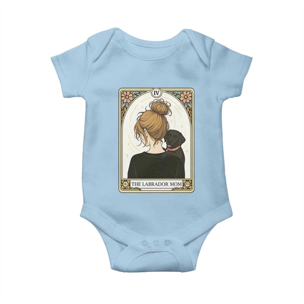 Black Labrador Mom Baby Onesie Funny Tarot Card Dog Lover Gift TS12 Light Blue Print Your Wear