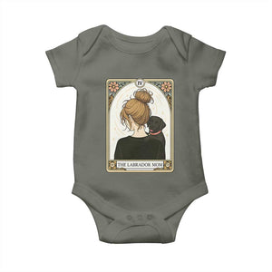 Black Labrador Mom Baby Onesie Funny Tarot Card Dog Lover Gift TS12 Military Green Print Your Wear
