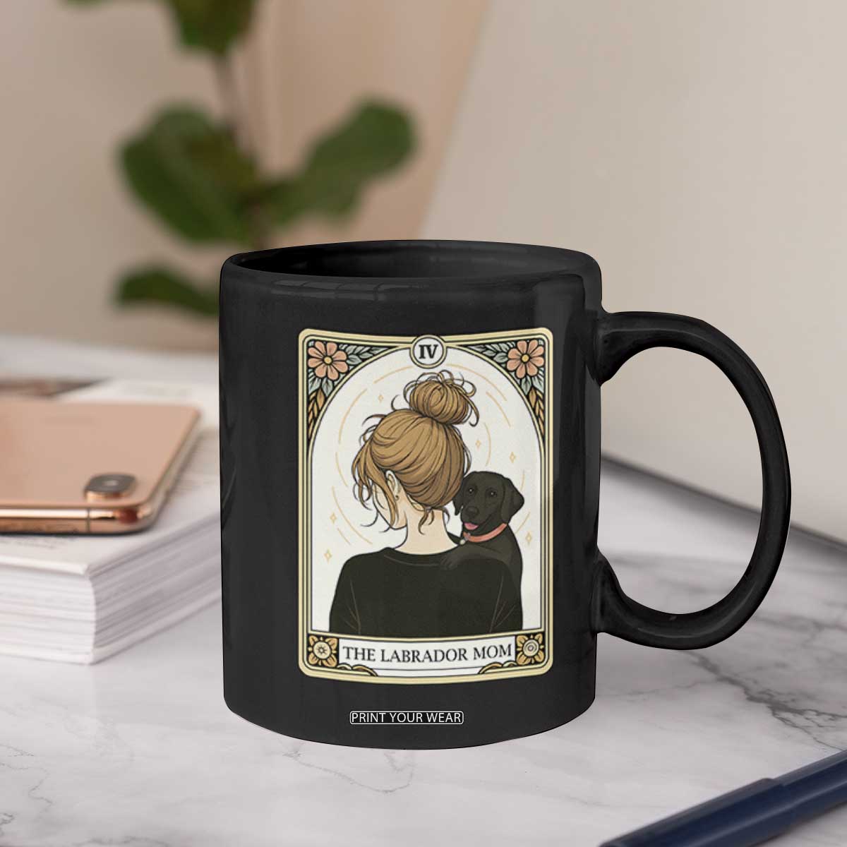 Black Labrador Mom Coffee Mug Funny Tarot Card Dog Lover Gift TS12 Print Your Wear