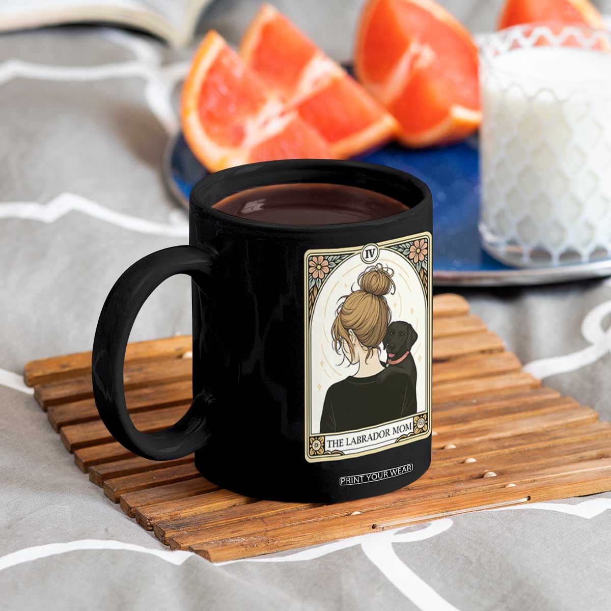 Black Labrador Mom Coffee Mug Funny Tarot Card Dog Lover Gift TS12 Print Your Wear