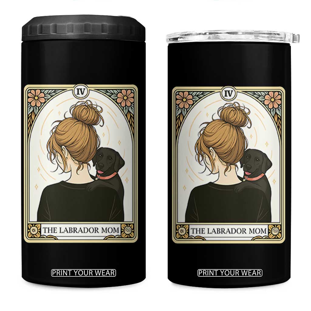 Black Labrador Mom 4 in 1 Can Cooler Tumbler Funny Tarot Card Dog Lover Gift TS12 One Size: 16 oz Black Print Your Wear