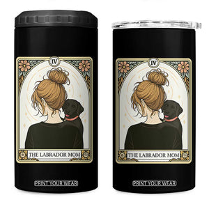 Black Labrador Mom 4 in 1 Can Cooler Tumbler Funny Tarot Card Dog Lover Gift TS12 One Size: 16 oz Black Print Your Wear