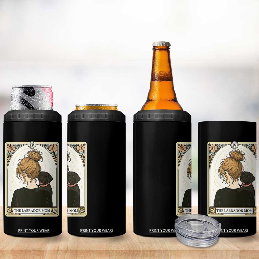 Black Labrador Mom 4 in 1 Can Cooler Tumbler Funny Tarot Card Dog Lover Gift TS12 Print Your Wear
