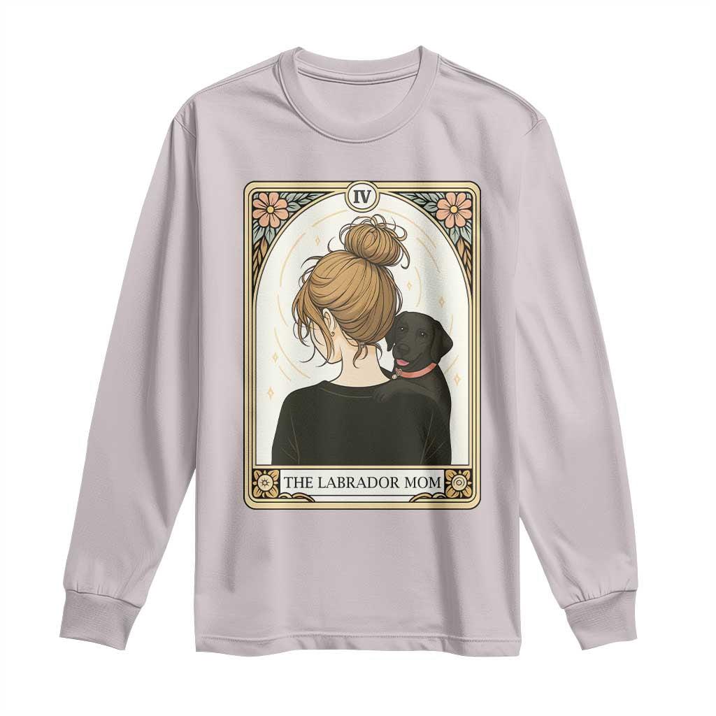 Black Labrador Mom Long Sleeve Shirt Funny Tarot Card Dog Lover Gift TS12 Ice Gray Print Your Wear