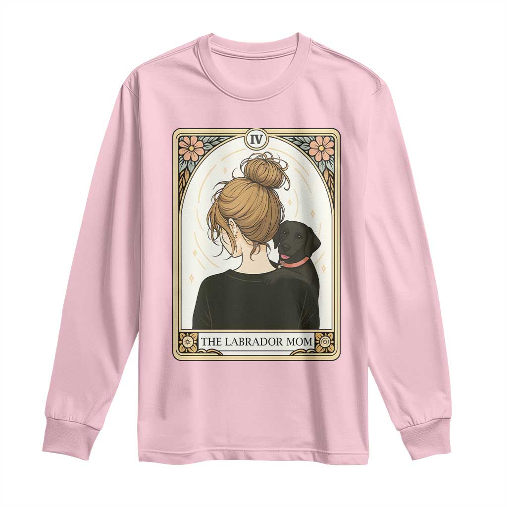 Black Labrador Mom Long Sleeve Shirt Funny Tarot Card Dog Lover Gift TS12 Light Pink Print Your Wear