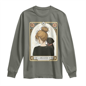 Black Labrador Mom Long Sleeve Shirt Funny Tarot Card Dog Lover Gift TS12 Military Green Print Your Wear