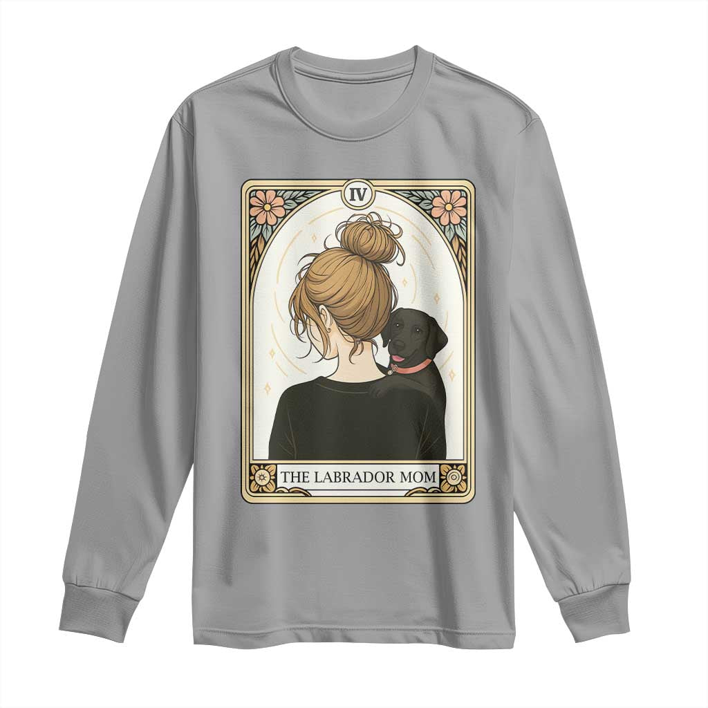 Black Labrador Mom Long Sleeve Shirt Funny Tarot Card Dog Lover Gift TS12 Sport Gray Print Your Wear