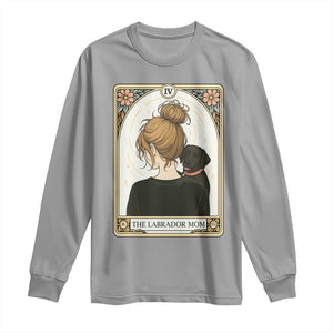 Black Labrador Mom Long Sleeve Shirt Funny Tarot Card Dog Lover Gift TS12 Sport Gray Print Your Wear