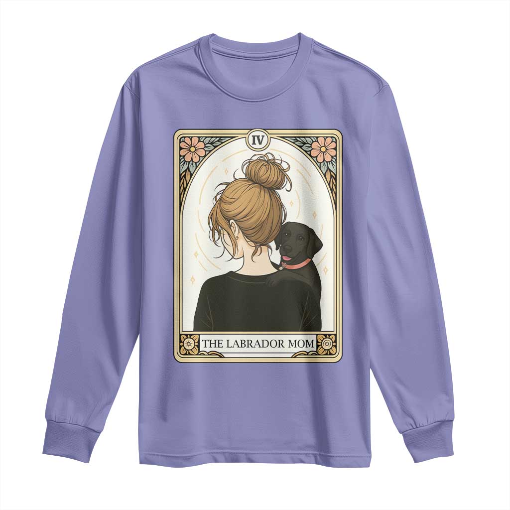 Black Labrador Mom Long Sleeve Shirt Funny Tarot Card Dog Lover Gift TS12 Violet Print Your Wear