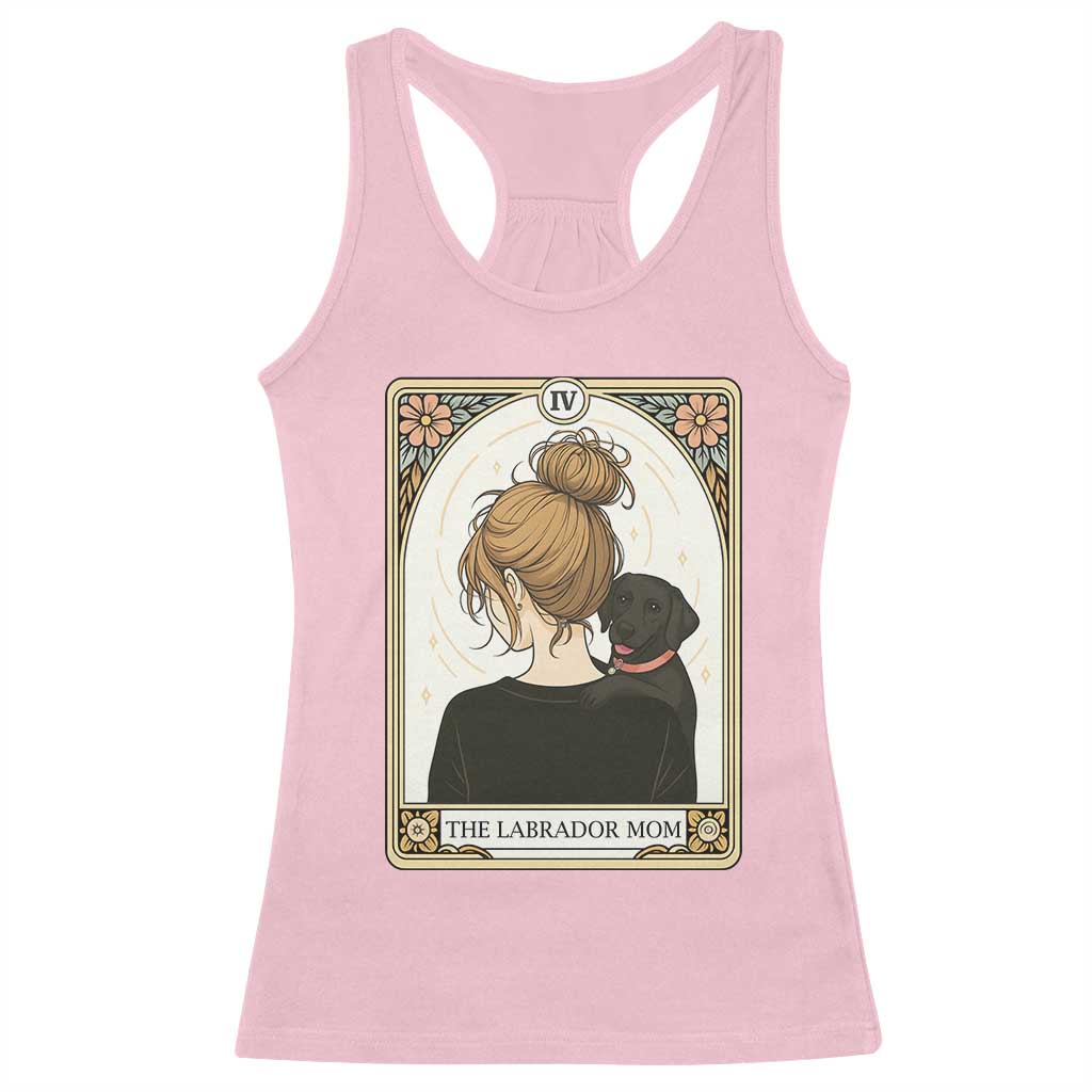 Black Labrador Mom Racerback Tank Top Funny Tarot Card Dog Lover Gift TS12 Light Pink Print Your Wear