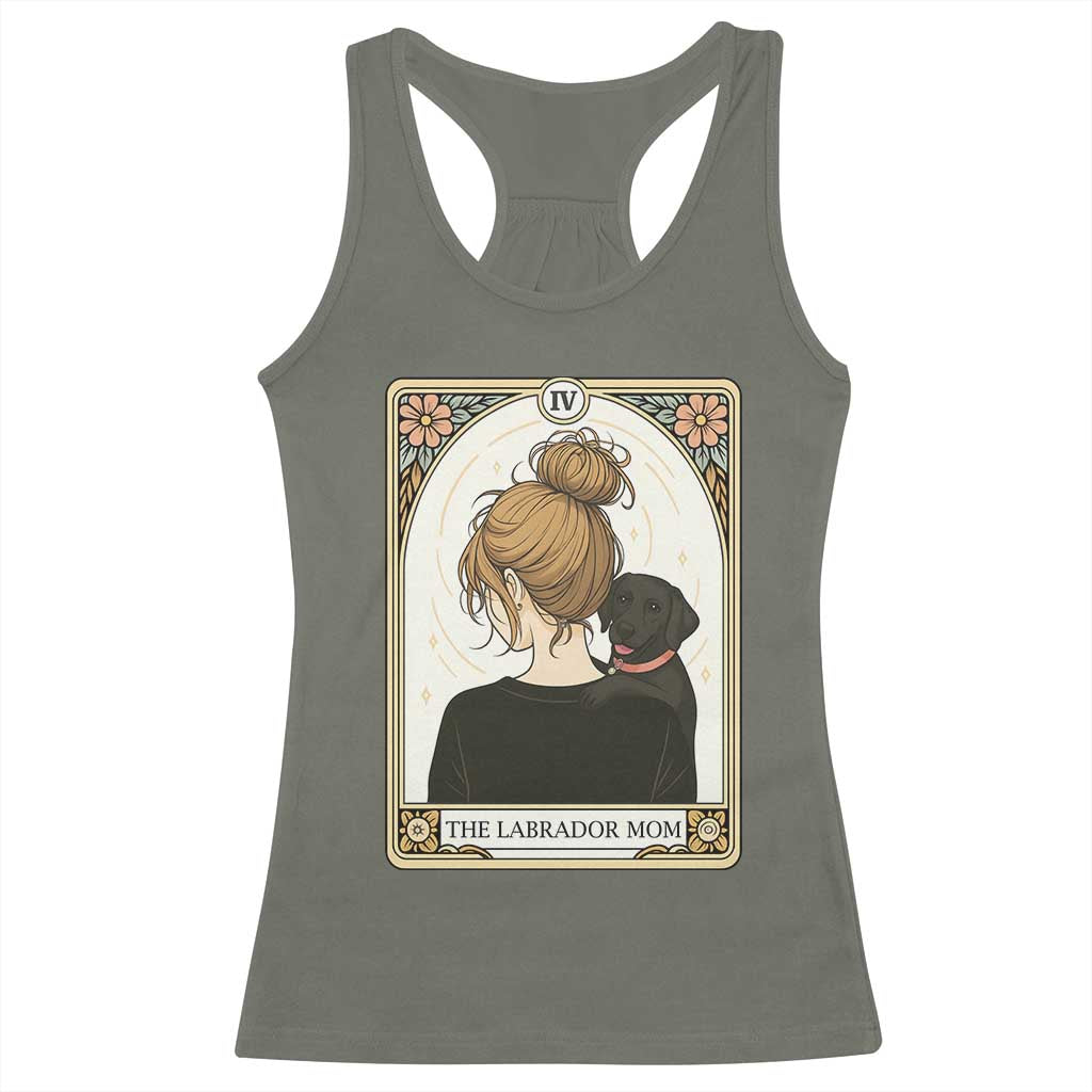 Black Labrador Mom Racerback Tank Top Funny Tarot Card Dog Lover Gift TS12 Military Green Print Your Wear