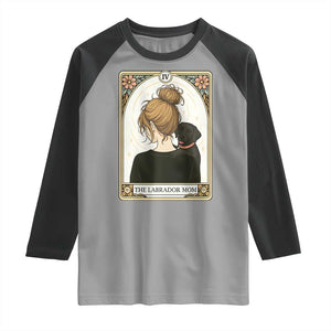 Black Labrador Mom Raglan Shirt Funny Tarot Card Dog Lover Gift TS12 Sport Gray Black Print Your Wear